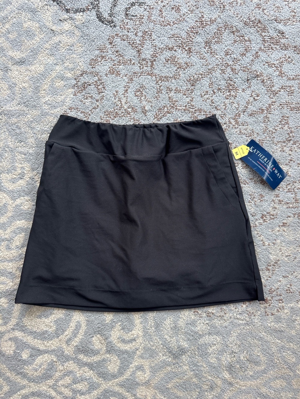 Katherine Way Elastic Waist Skirt Skort Black Medium